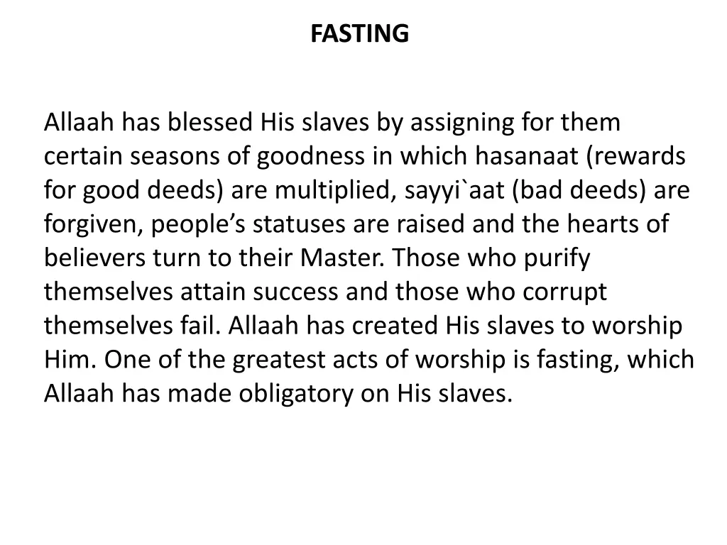 fasting