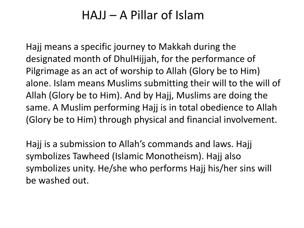 hajj a pillar of islam