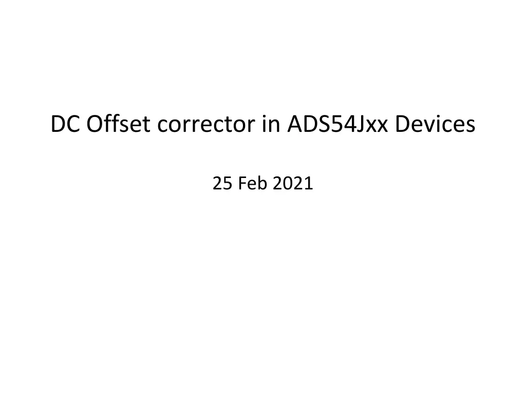 dc offset corrector in ads54jxx devices