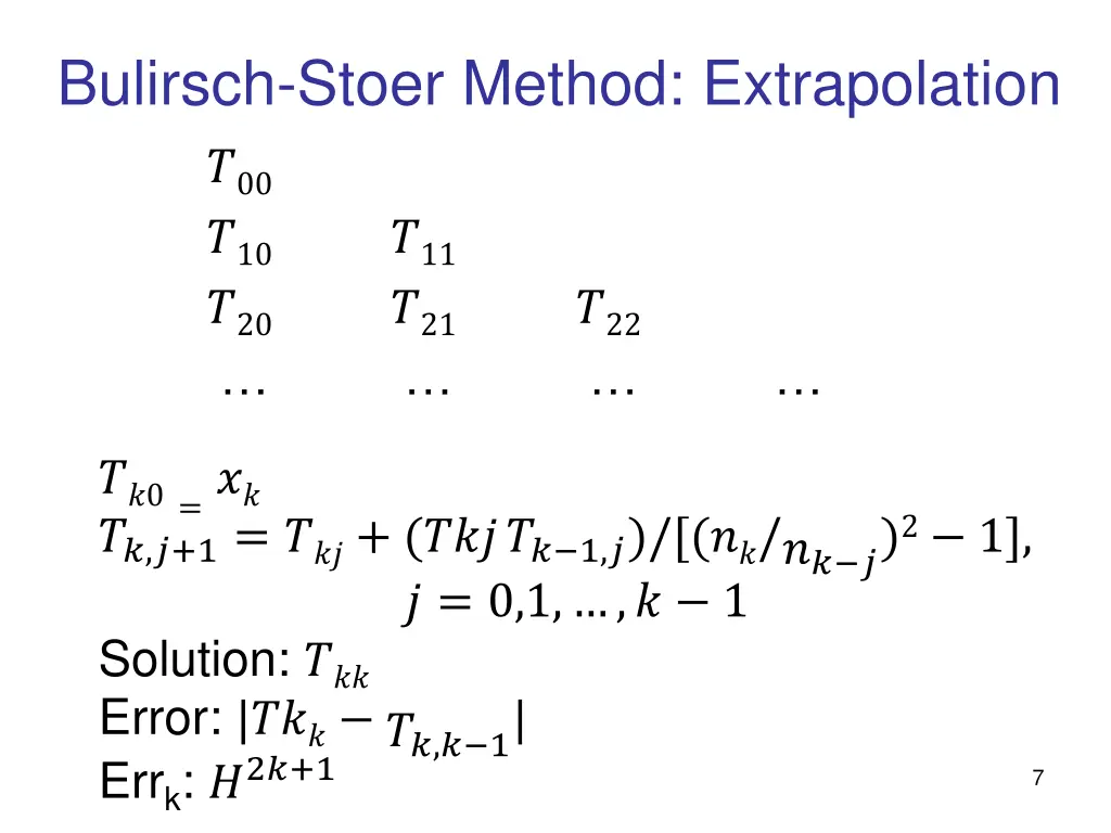 bulirsch stoer method extrapolation