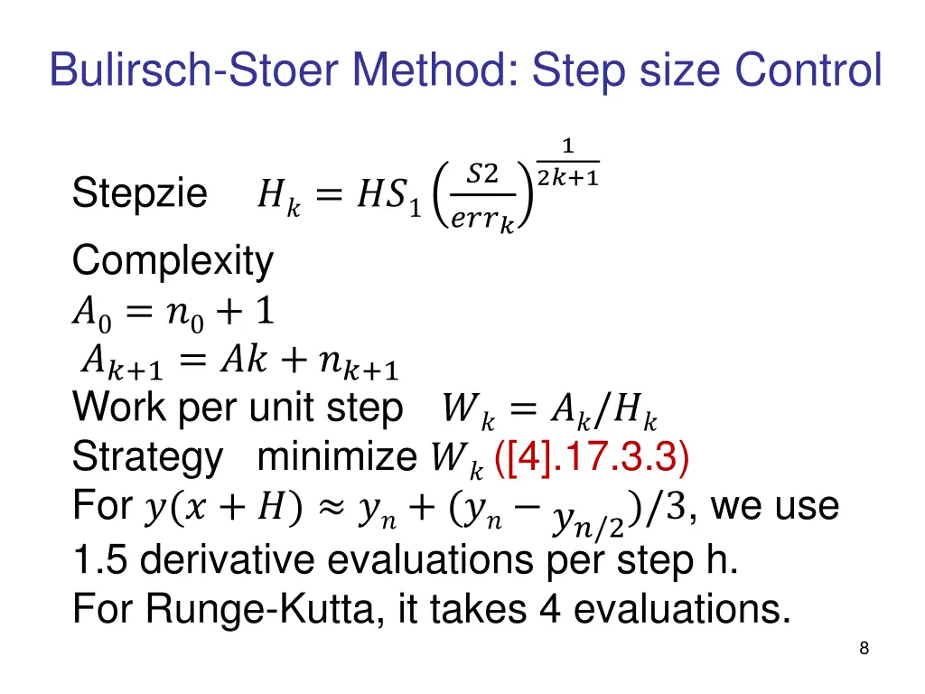 bulirsch stoer method step size control