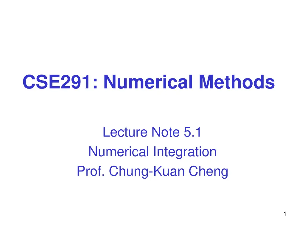 cse291 numerical methods
