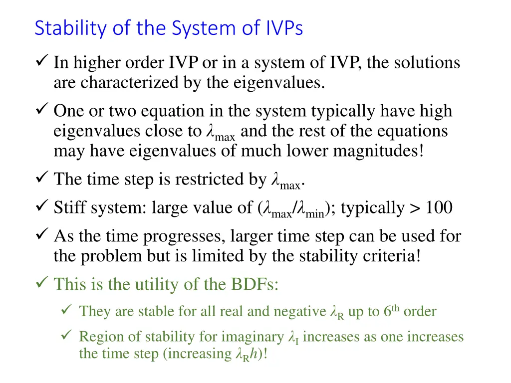 stability of the system of ivps 1