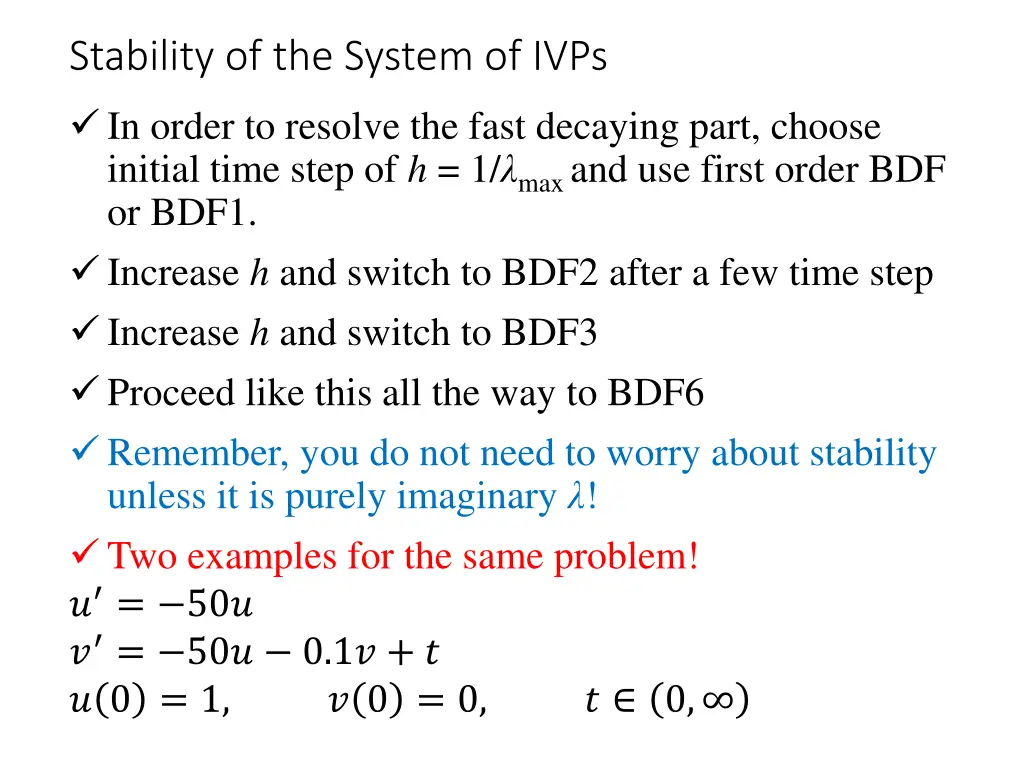 stability of the system of ivps 2