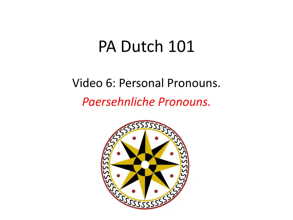 pa dutch 101