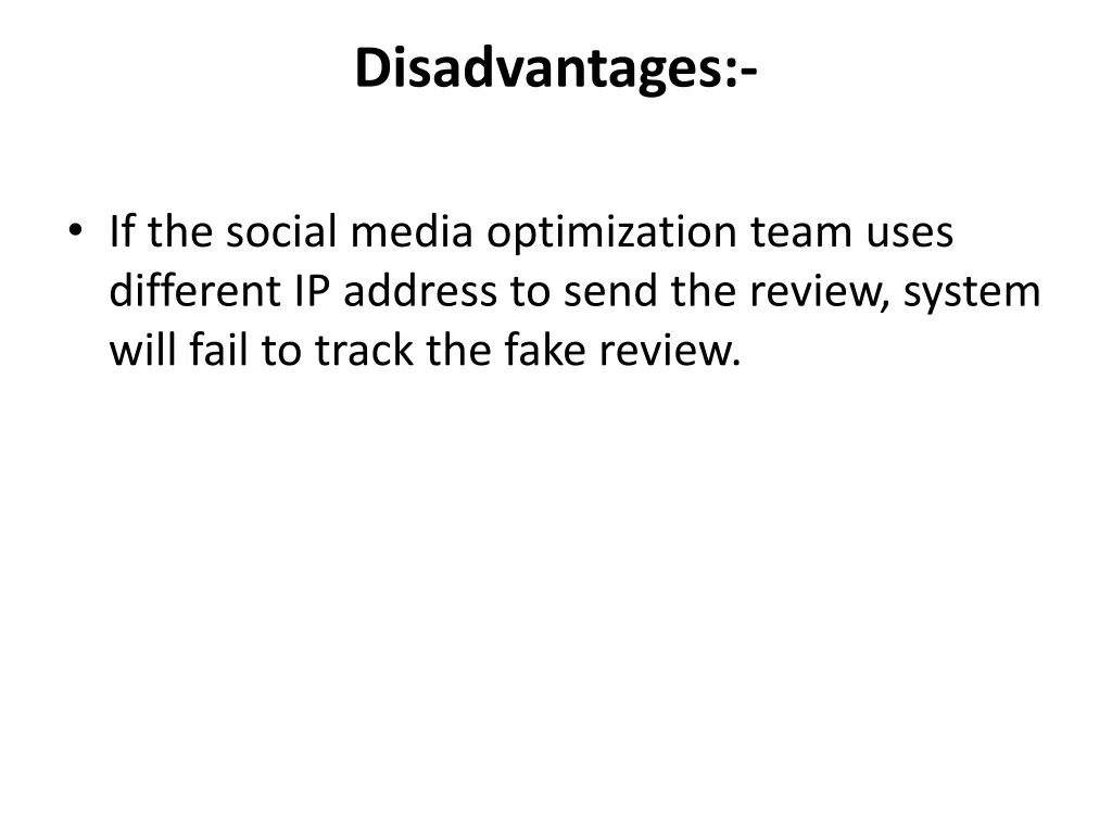 disadvantages