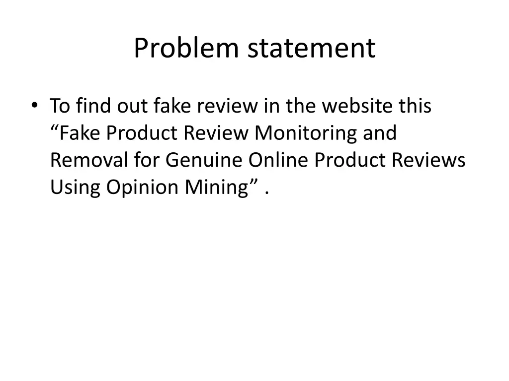 problem statement
