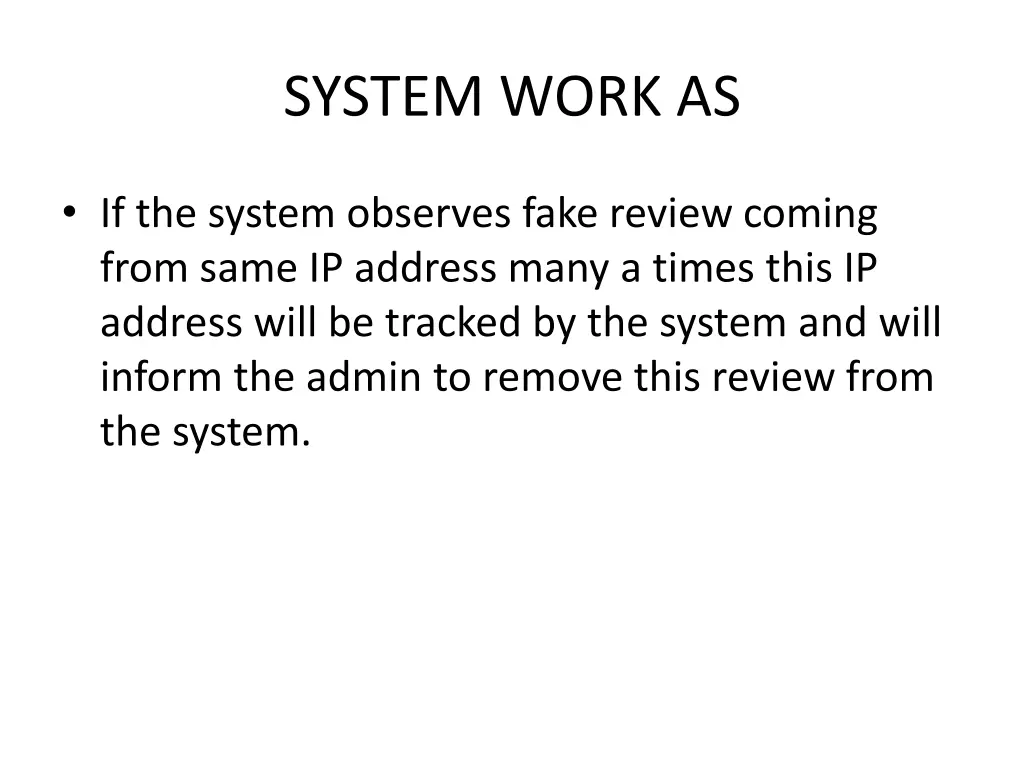 system work as