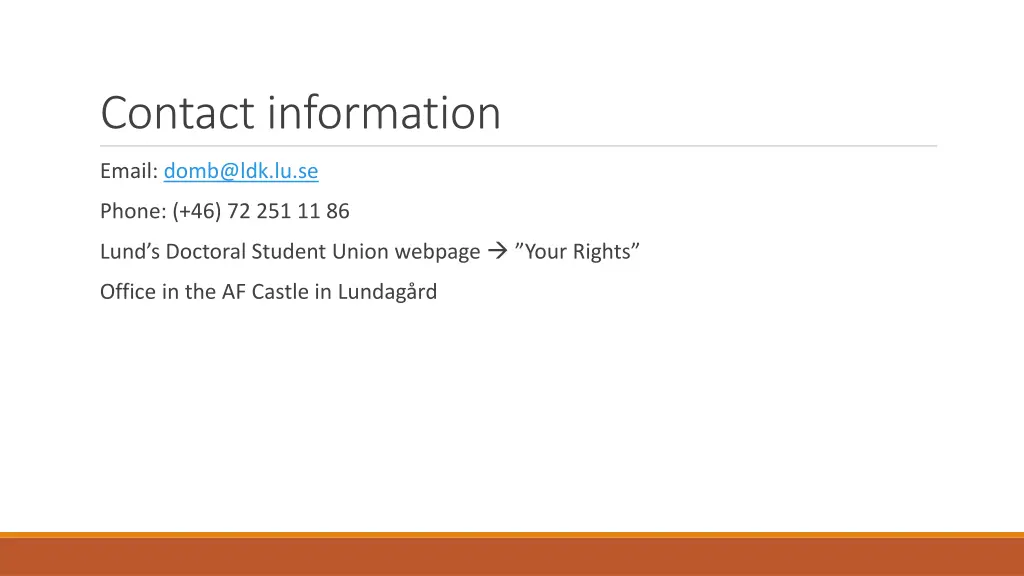 contact information