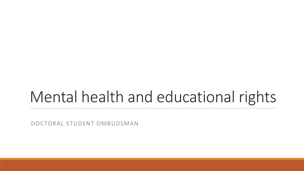 mental health and educational rights