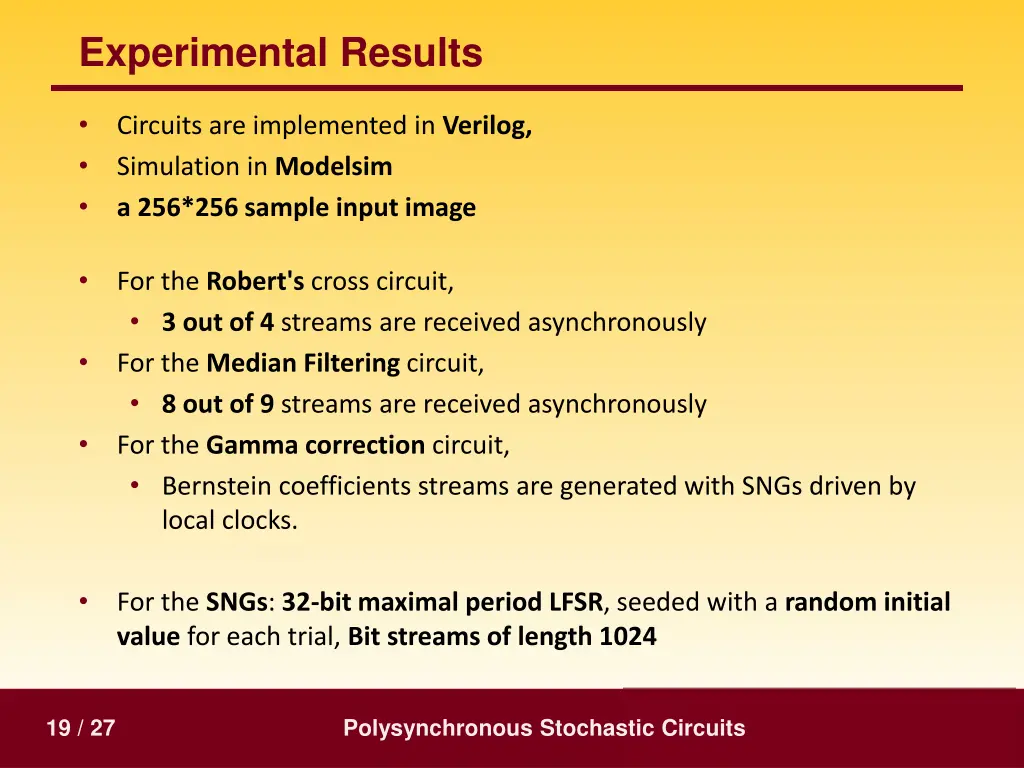 experimental results