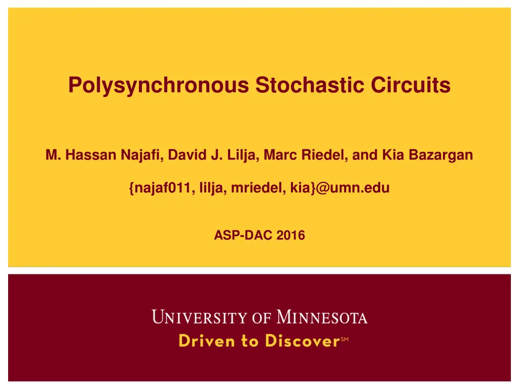polysynchronous stochastic circuits