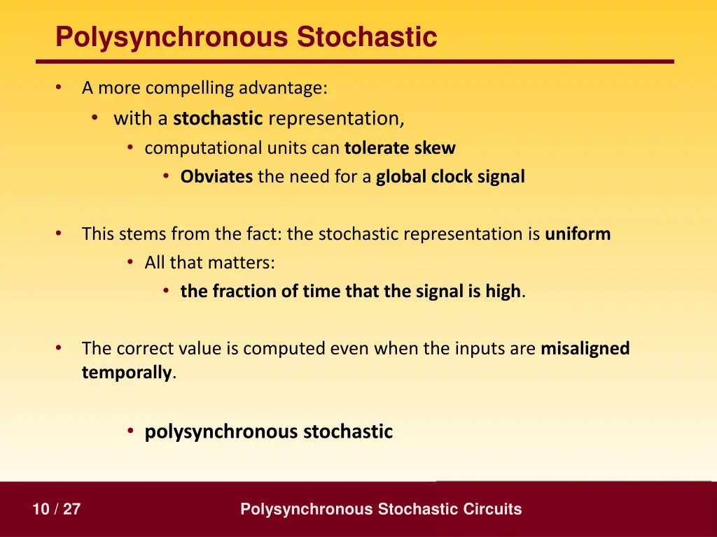 polysynchronous stochastic