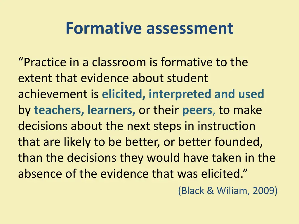 formative assessment