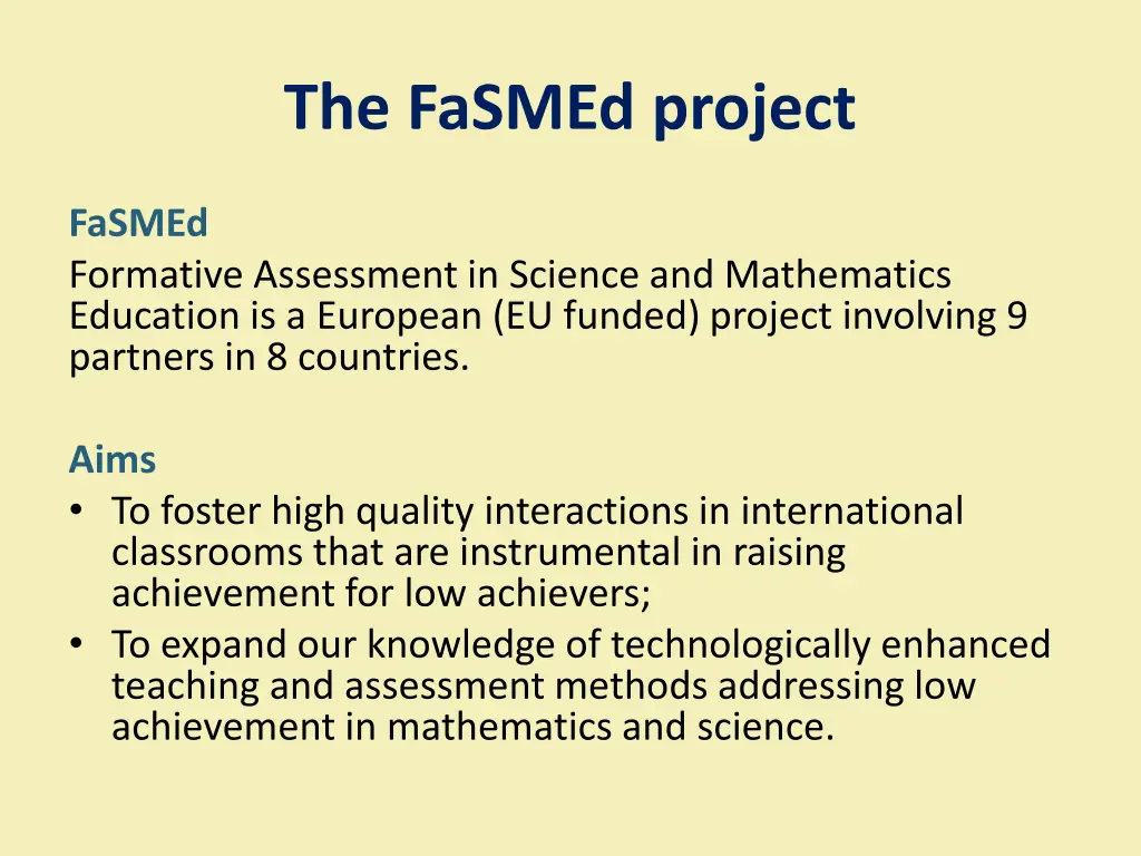 the fasmed project