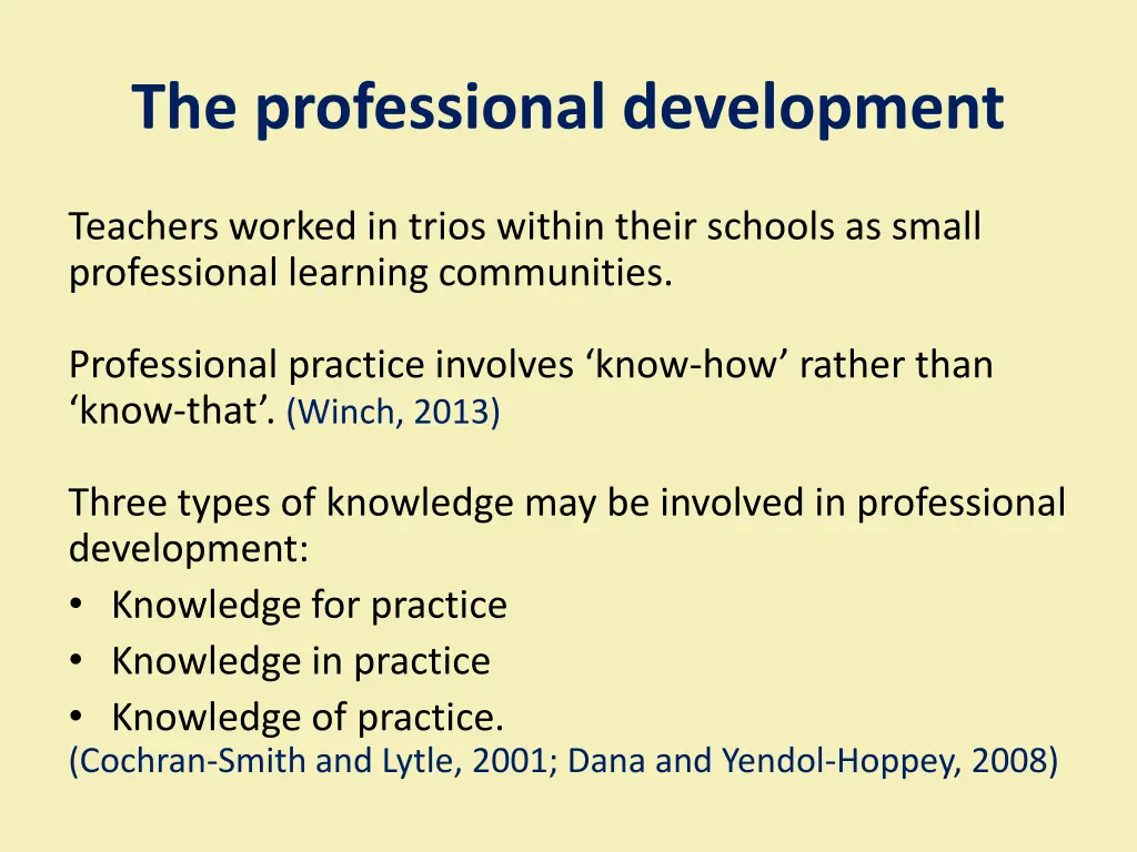 the professional development