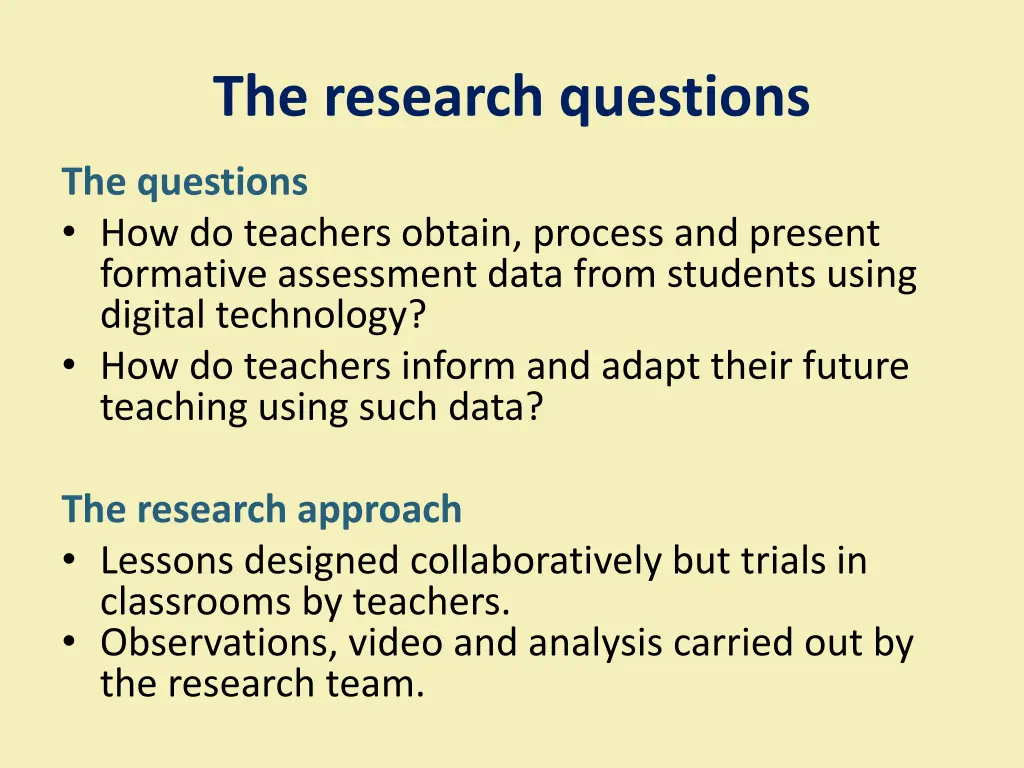 the research questions