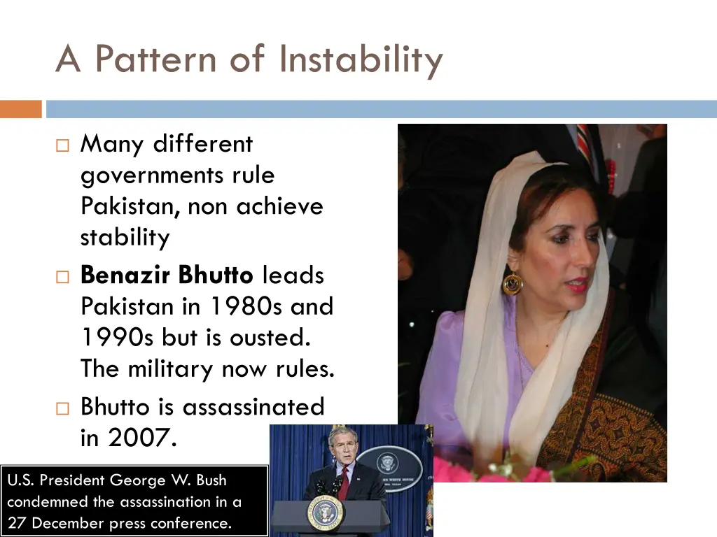 a pattern of instability