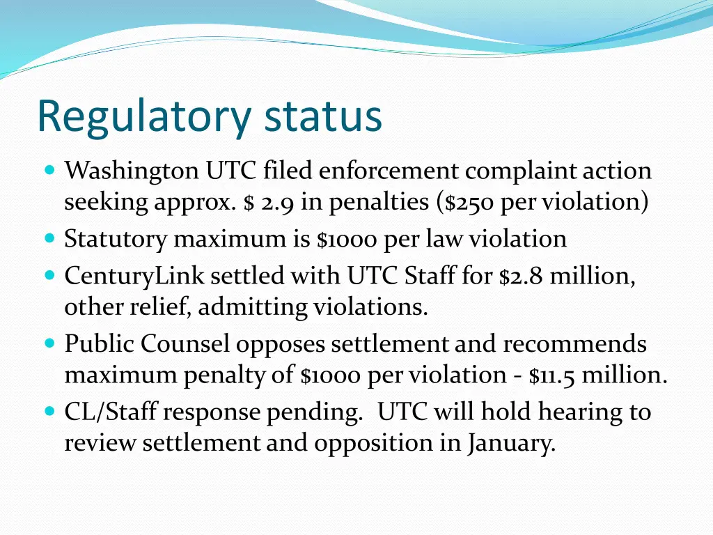 regulatory status