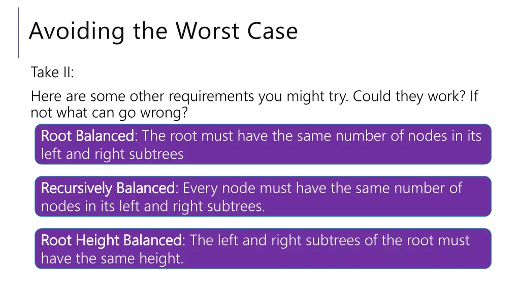 avoiding the worst case 1