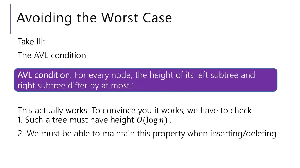 avoiding the worst case 2