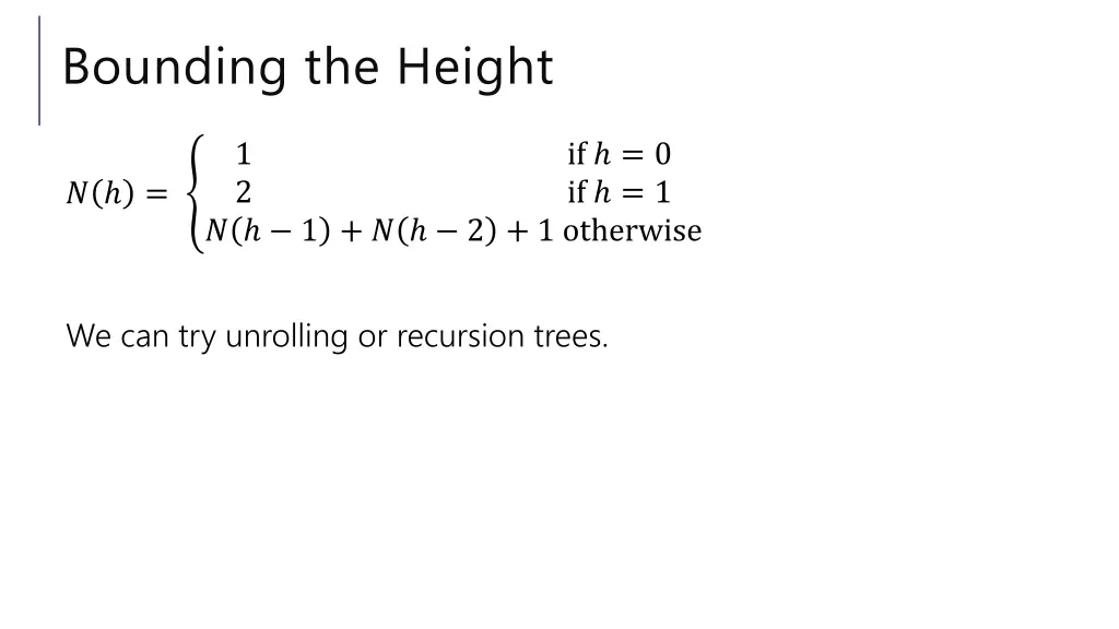 bounding the height 2