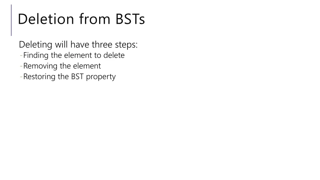 deletion from bsts