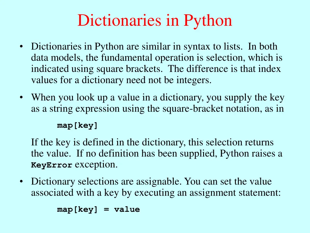 dictionaries in python 2