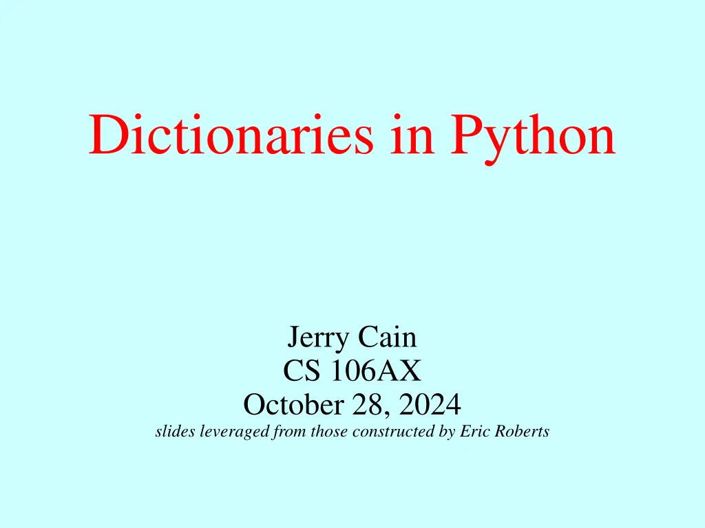 dictionaries in python