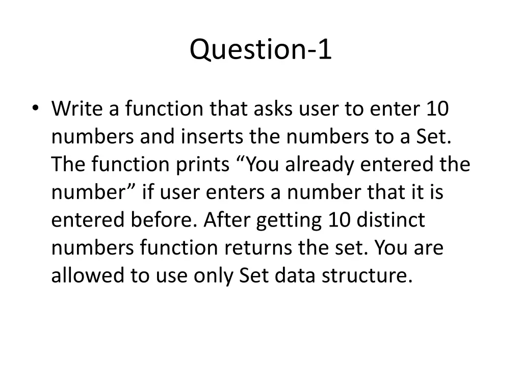 question 1