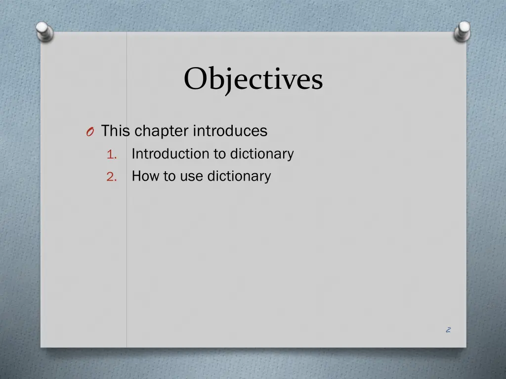 objectives