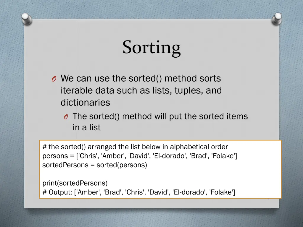 sorting