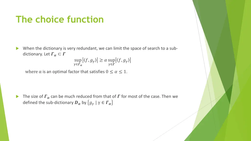 the choice function