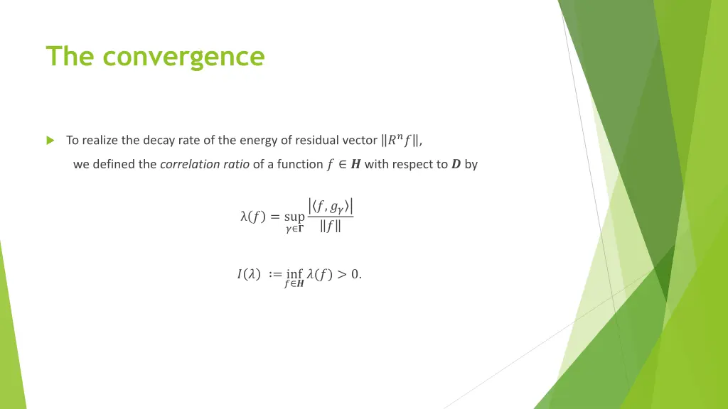 the convergence