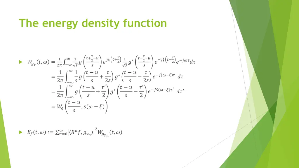 the energy density function 1