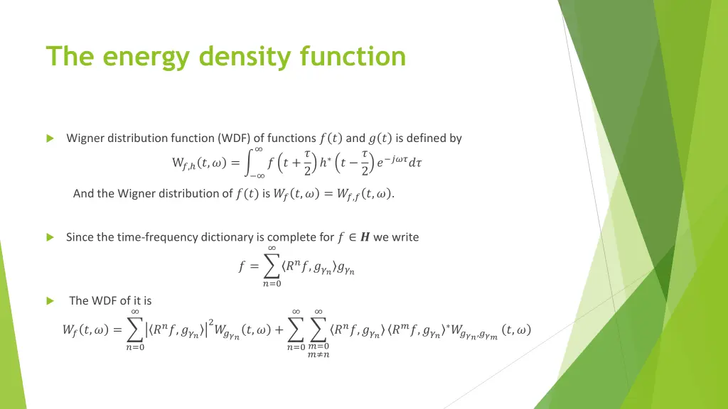 the energy density function