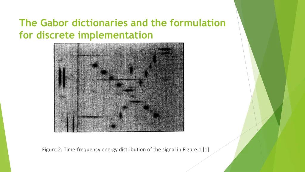 the gabor dictionaries and the formulation 4