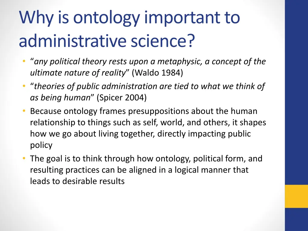 why is ontology important to administrative