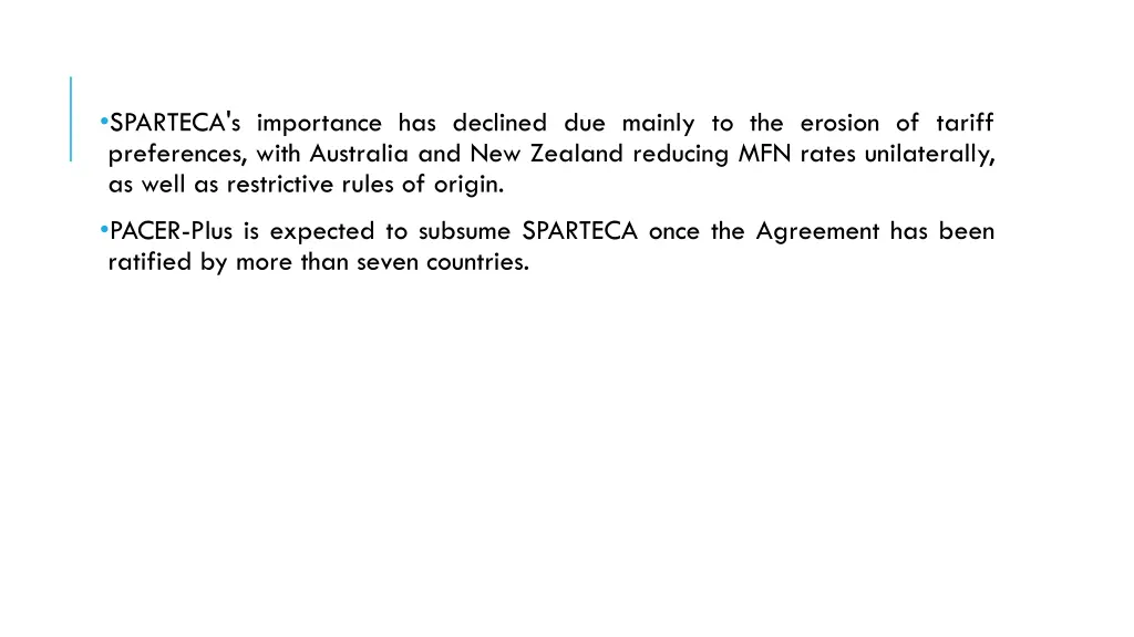 sparteca s importance has declined due mainly