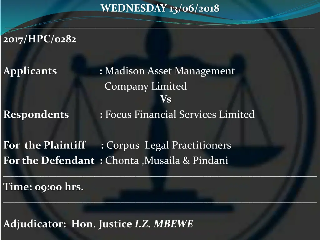 wednesday 13 06 2018