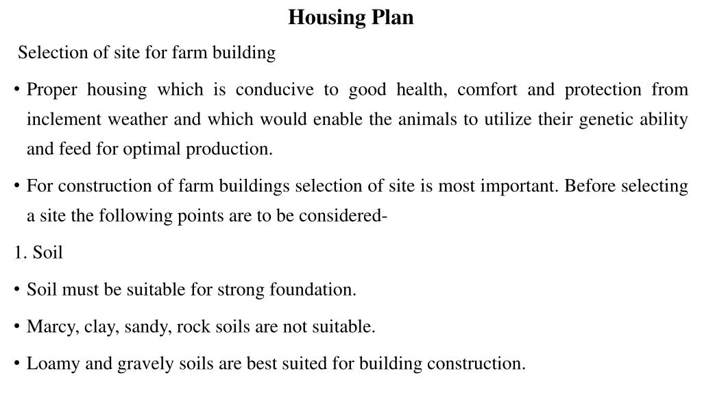 housing plan