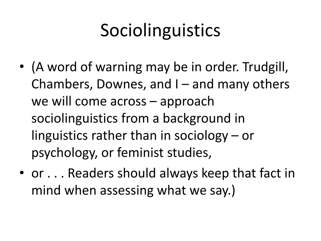 sociolinguistics 29