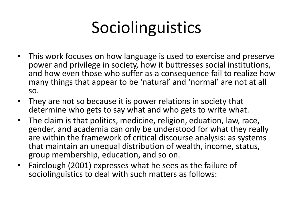 sociolinguistics 31