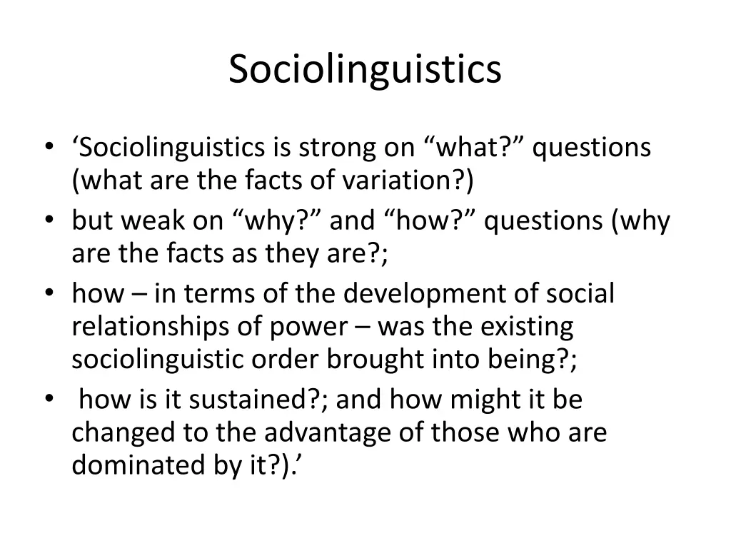 sociolinguistics 32