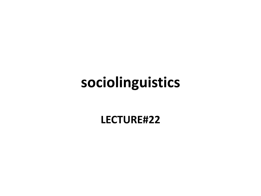 sociolinguistics
