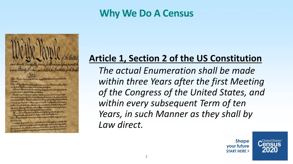 why we do a census
