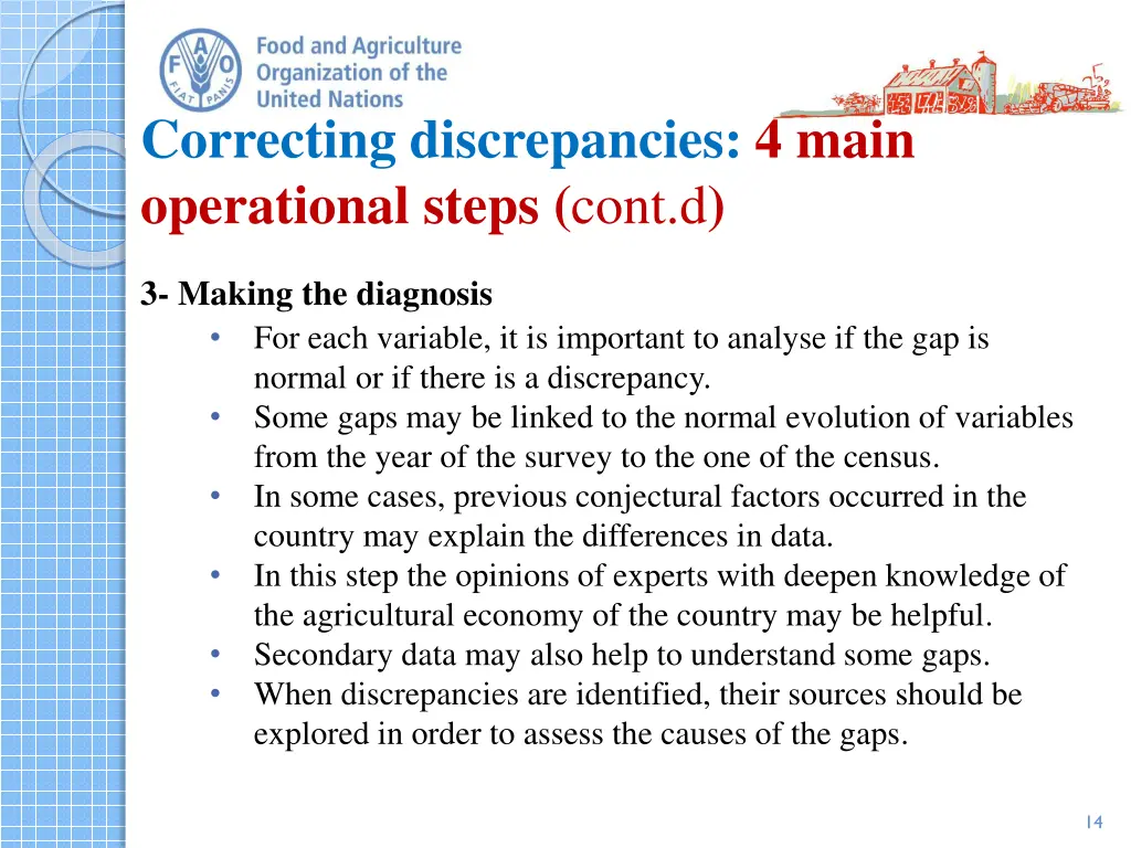 correcting discrepancies 4 main operational steps 1