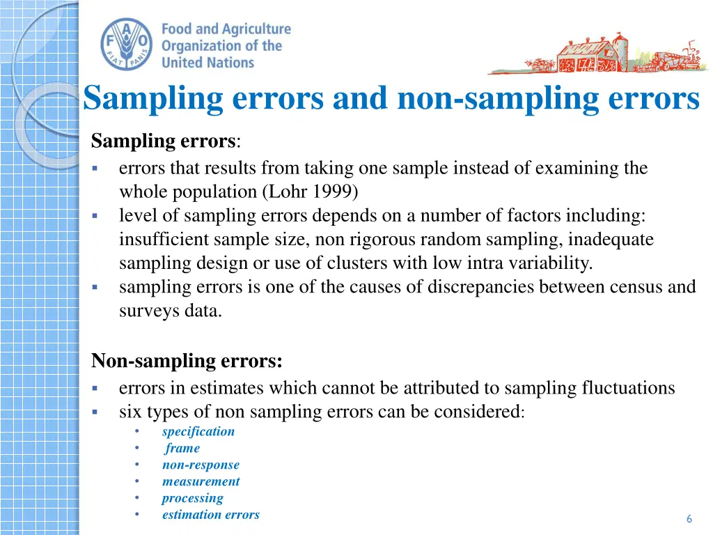 sampling errors and non sampling errors