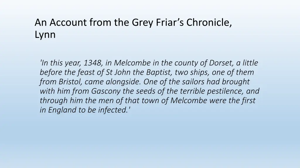 an account from the grey friar s chronicle lynn
