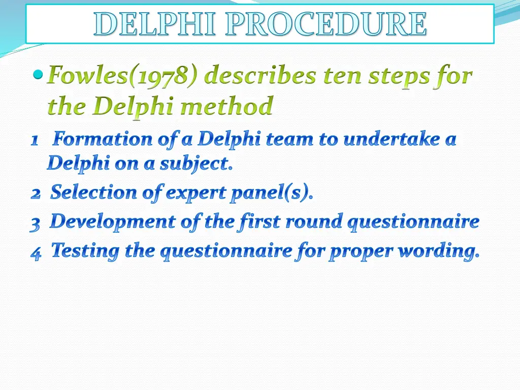 delphi procedure